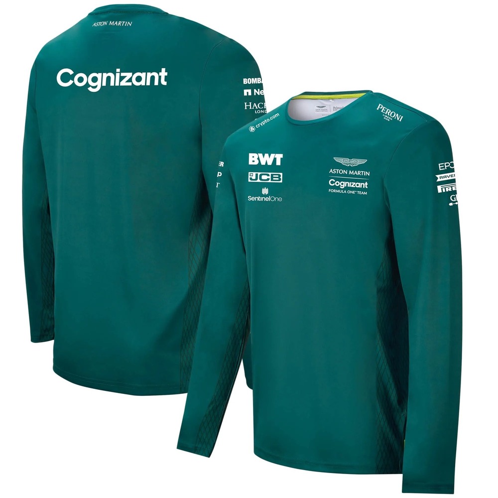 ASTON MARTIN $81 XL Green Cognizant F1 2021 Official Team Long Sleeve Shirt XX12